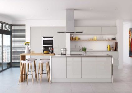 Handleless Light Grey Gloss